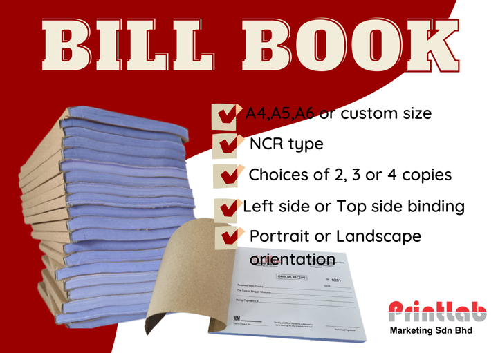 Print Bill Book Receipt Book NCR