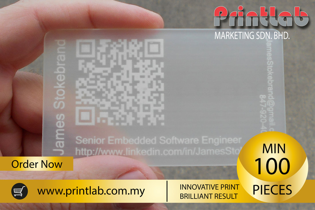 Frosted Clear Business Card with White Ink