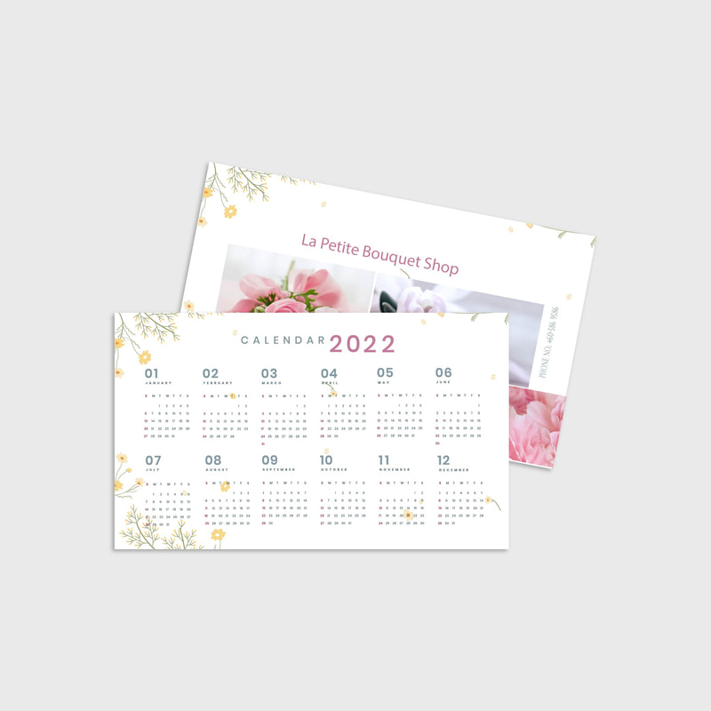 Pocket Calendar Flower Design