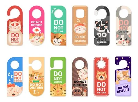 Door Hanger Signs Tags Labels, Car Mirror Hang Tag Custom Shape Size