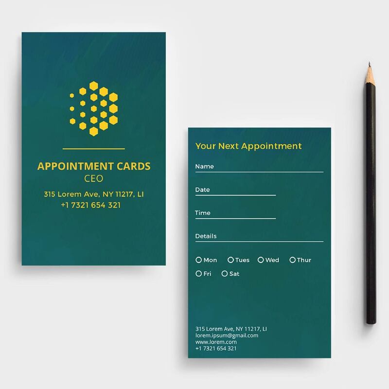 Print appointment card portrait