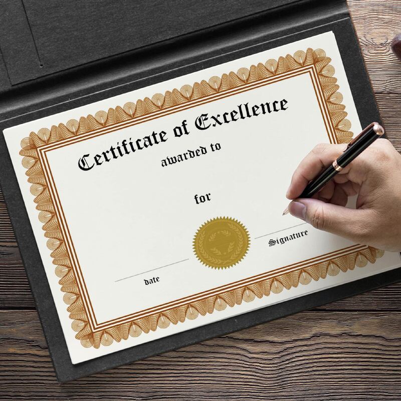 Certificate with Gold Stamping