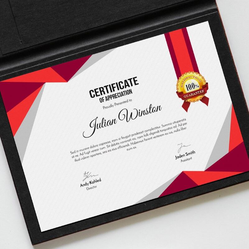 Full Colour Single Sided Certificate Printing