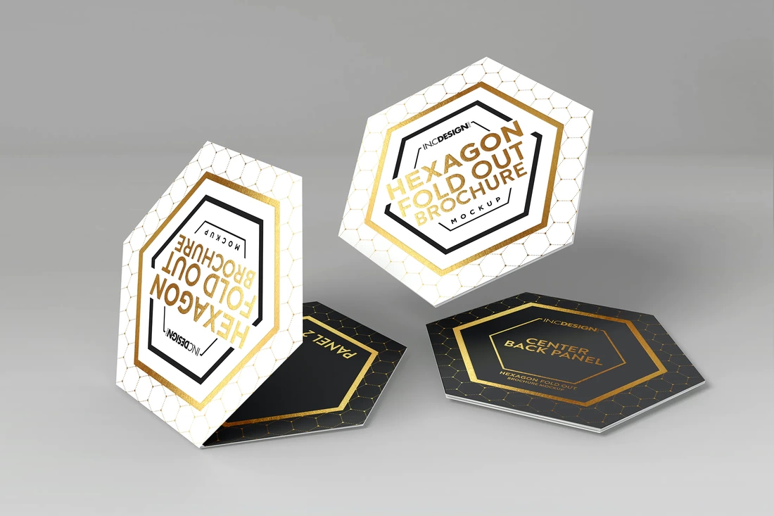 Hexagon Brochure Fold Card Printing