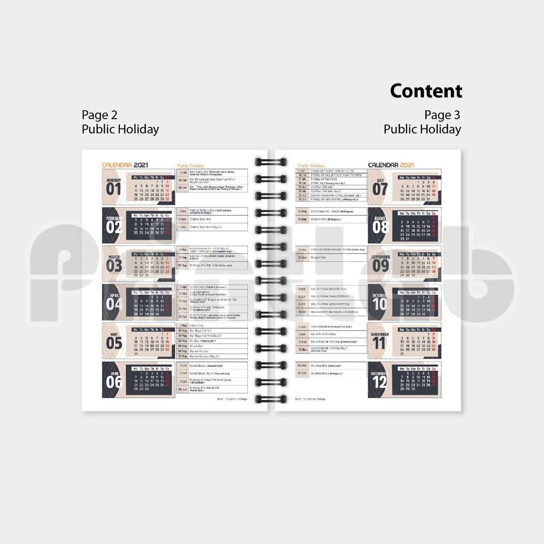 Content for Diary Book With Box Printing