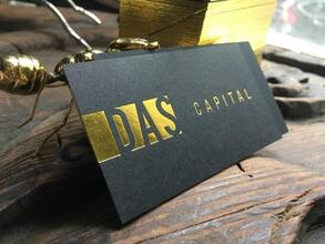 Gold Business Card on Black Card