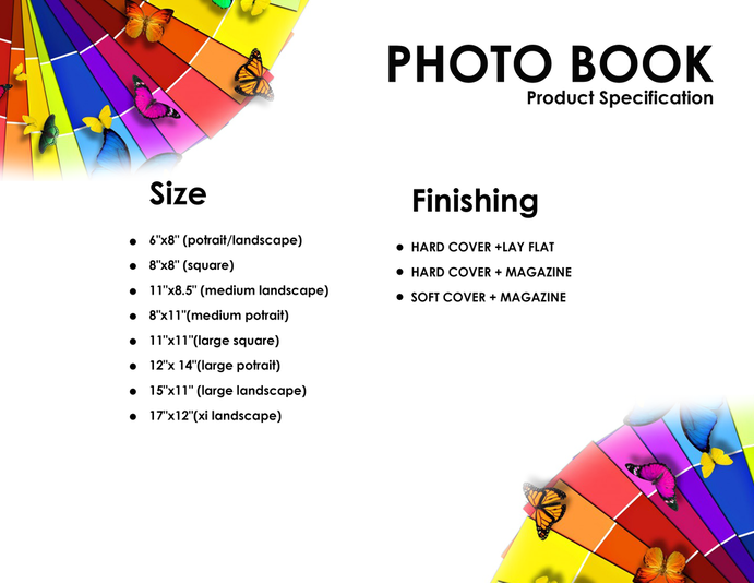 Photo Book Product Specification