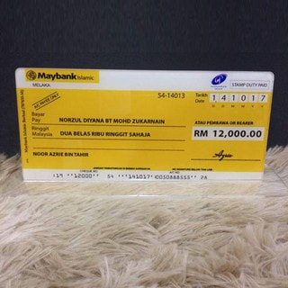 mock up cheque acrylic