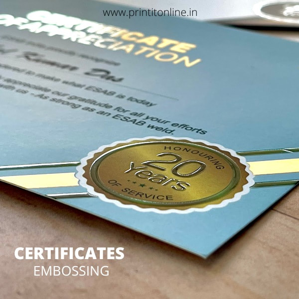 Spot UV Emboss Certificate