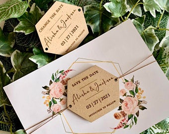 Custom Shaped Wedding Card